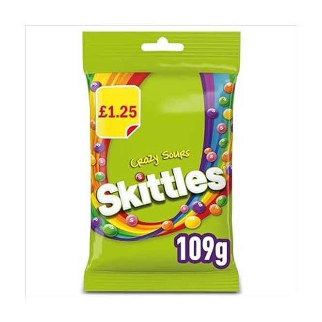 Hovedbilde SKITTLES Crazy Sour Sweets Treat Bag 14x109g